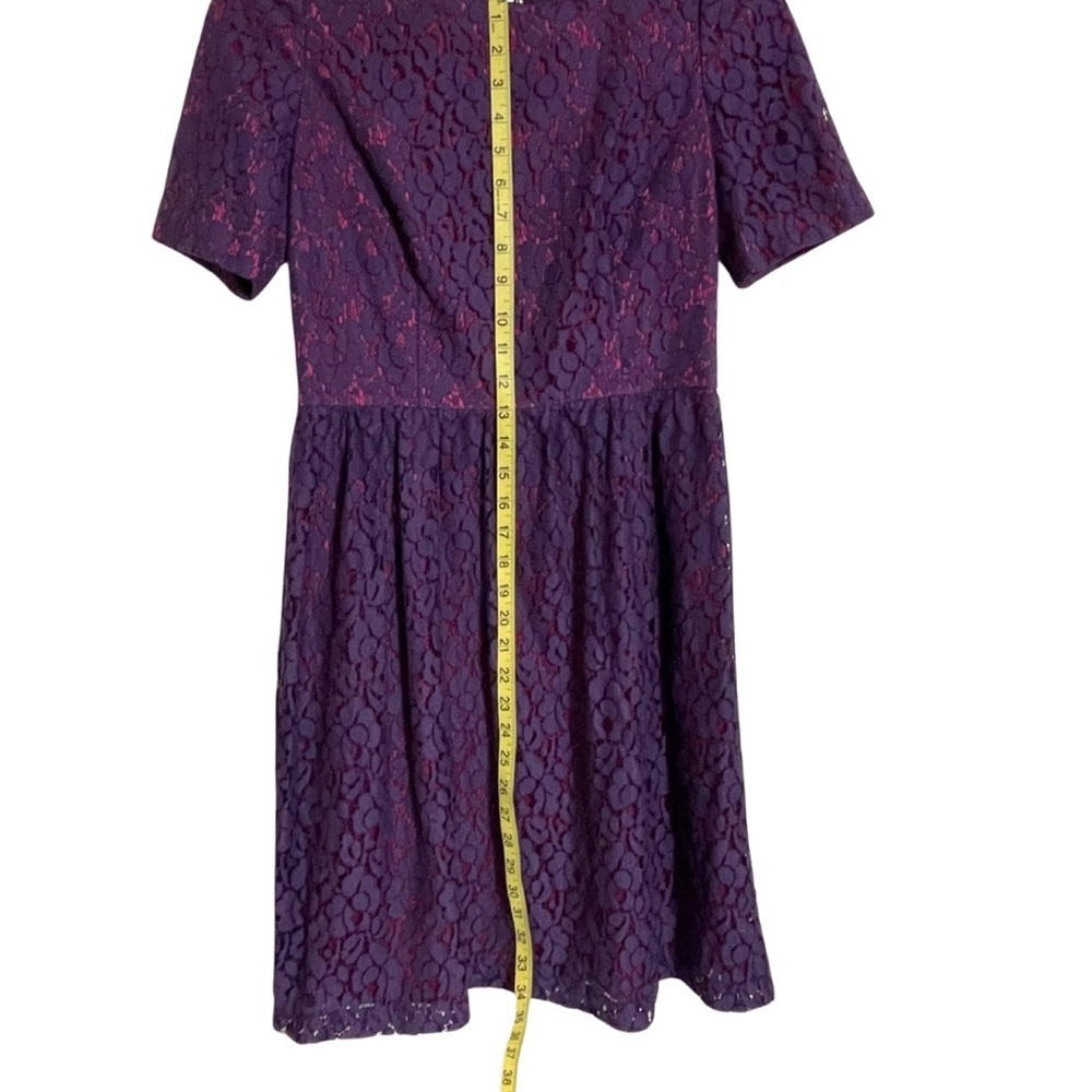 Adrianna Papell Elegant Purple Lace Dress Size 6 - Picture 3 of 11